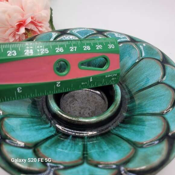 Vintage Blue Mountain Flower Tea Light Candle Holder - Picture 9 of 10
